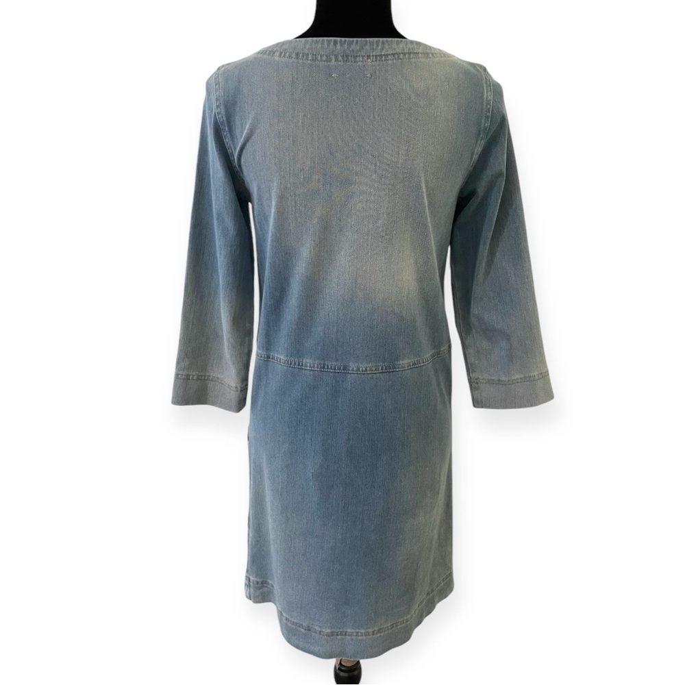 Anthropologie Adriano Goldschmied Dreamknit Cocoon denim a-line dress blue S - Picture 6 of 8